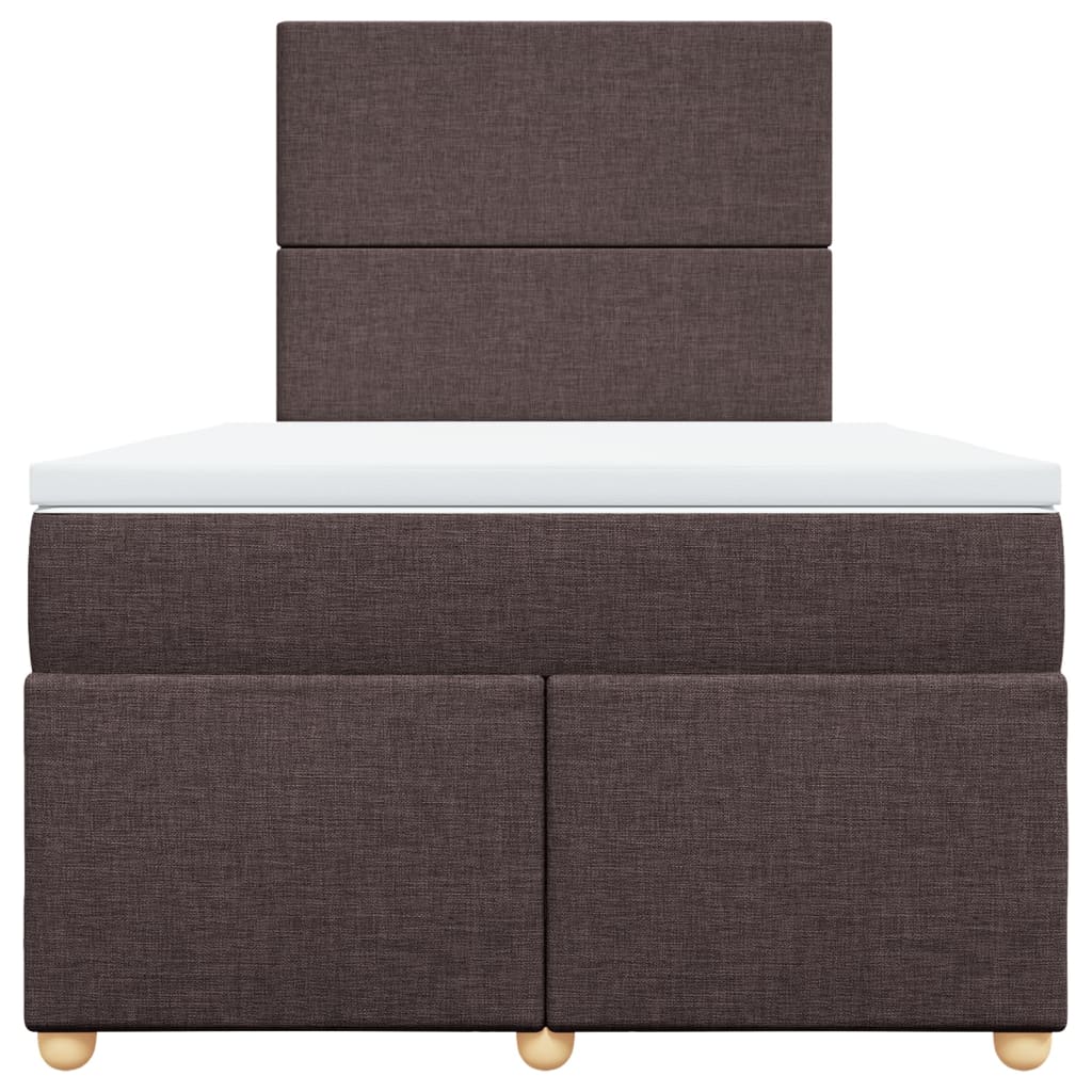 Krevet box spring s madracem tamnosmeđi 120 x 190 cm od tkanine