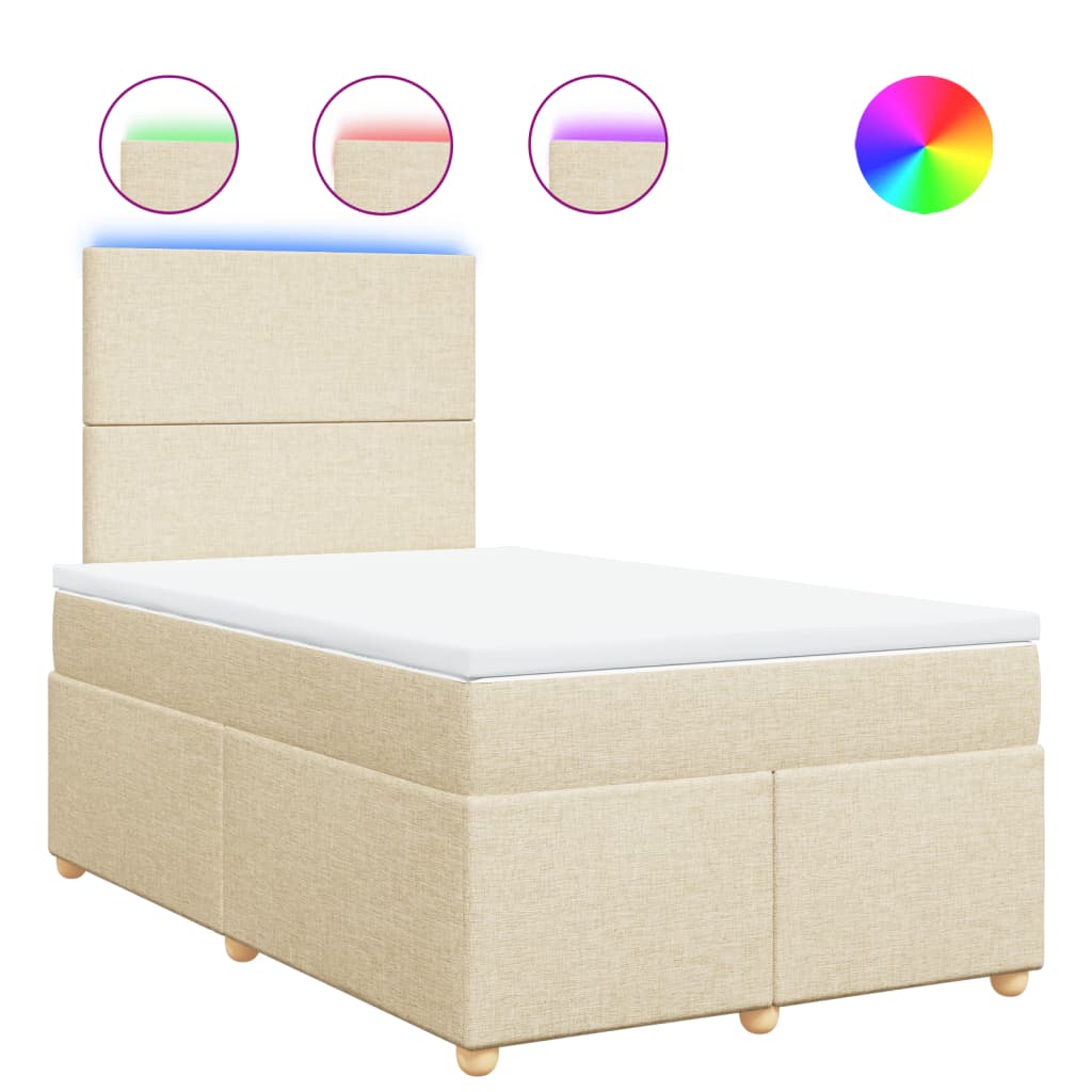 Krevet box spring s madracem krem 120 x 190 cm od tkanine