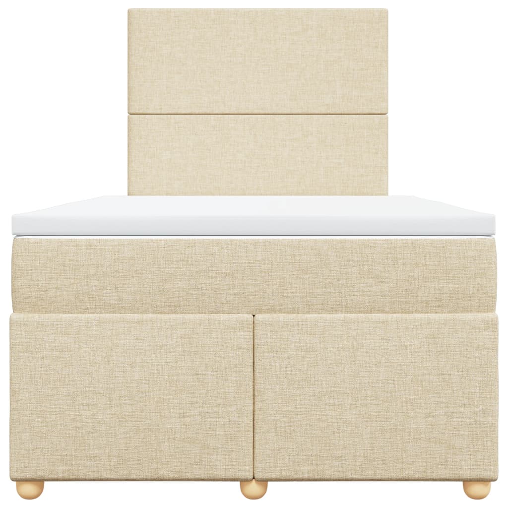 Krevet box spring s madracem krem 120 x 190 cm od tkanine