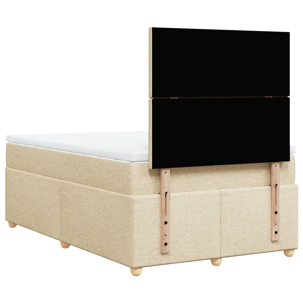Krevet box spring s madracem krem 120 x 190 cm od tkanine
