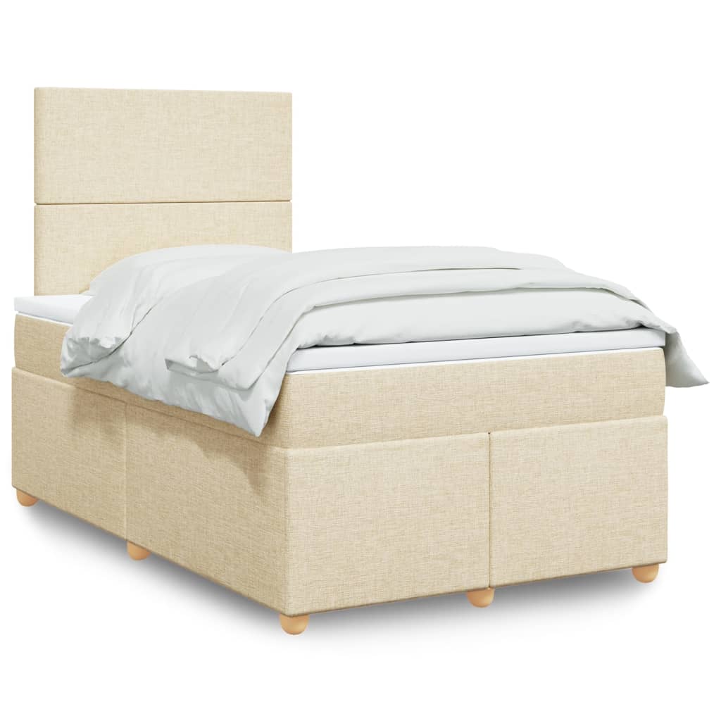 Krevet box spring s madracem krem 120 x 190 cm od tkanine
