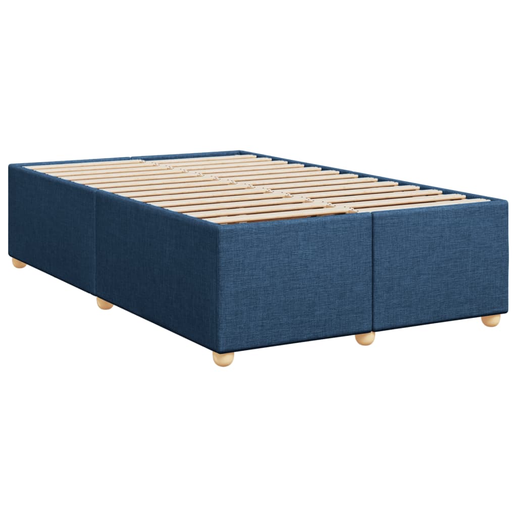 Krevet s oprugama i madracem plavi 120 x 200 cm od tkanine