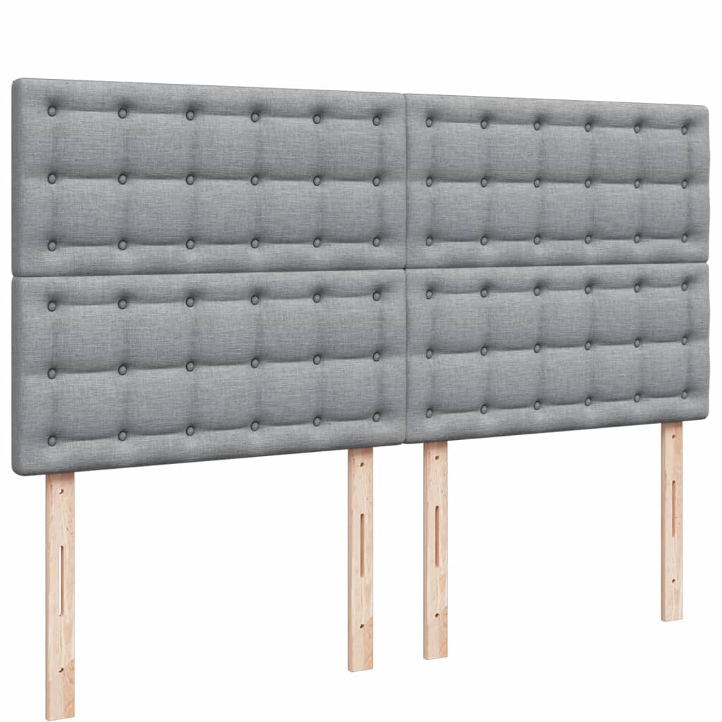 Krevet s oprugama i madracem svjetlosivi 200 x 200cm od tkanine