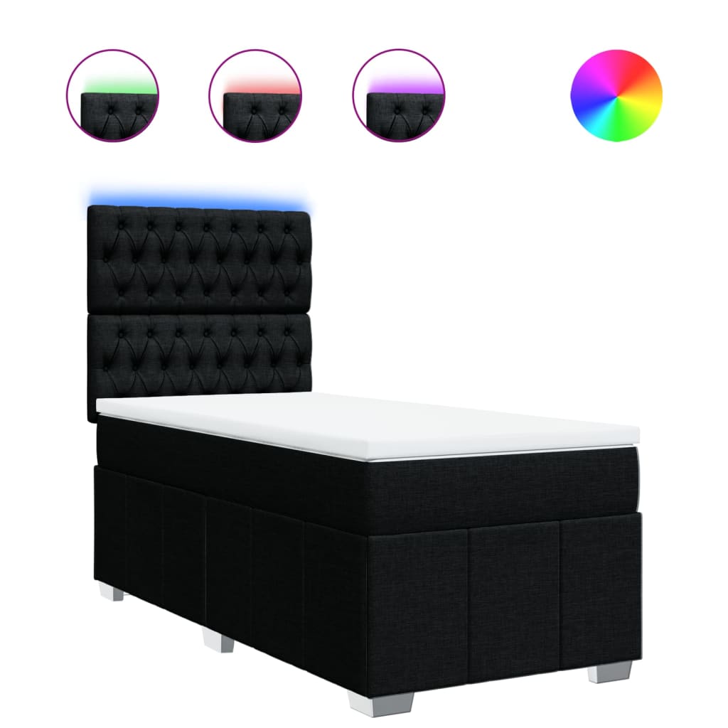 Box spring krevet s madracem crni 80 x 200 cm od tkanine