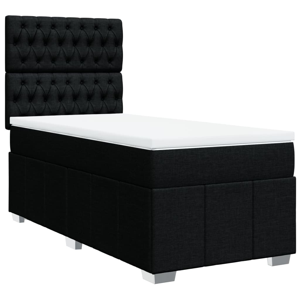 Box spring krevet s madracem crni 80 x 200 cm od tkanine