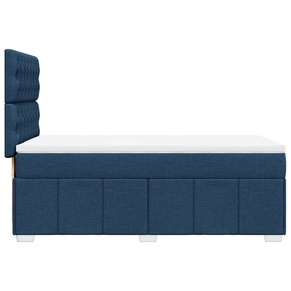 Krevet s oprugama i madracem plavi 100 x 200 cm od tkanine