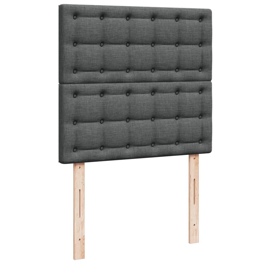 Krevet s oprugama i madracem tamnosivi 100 x 200 cm od tkanine