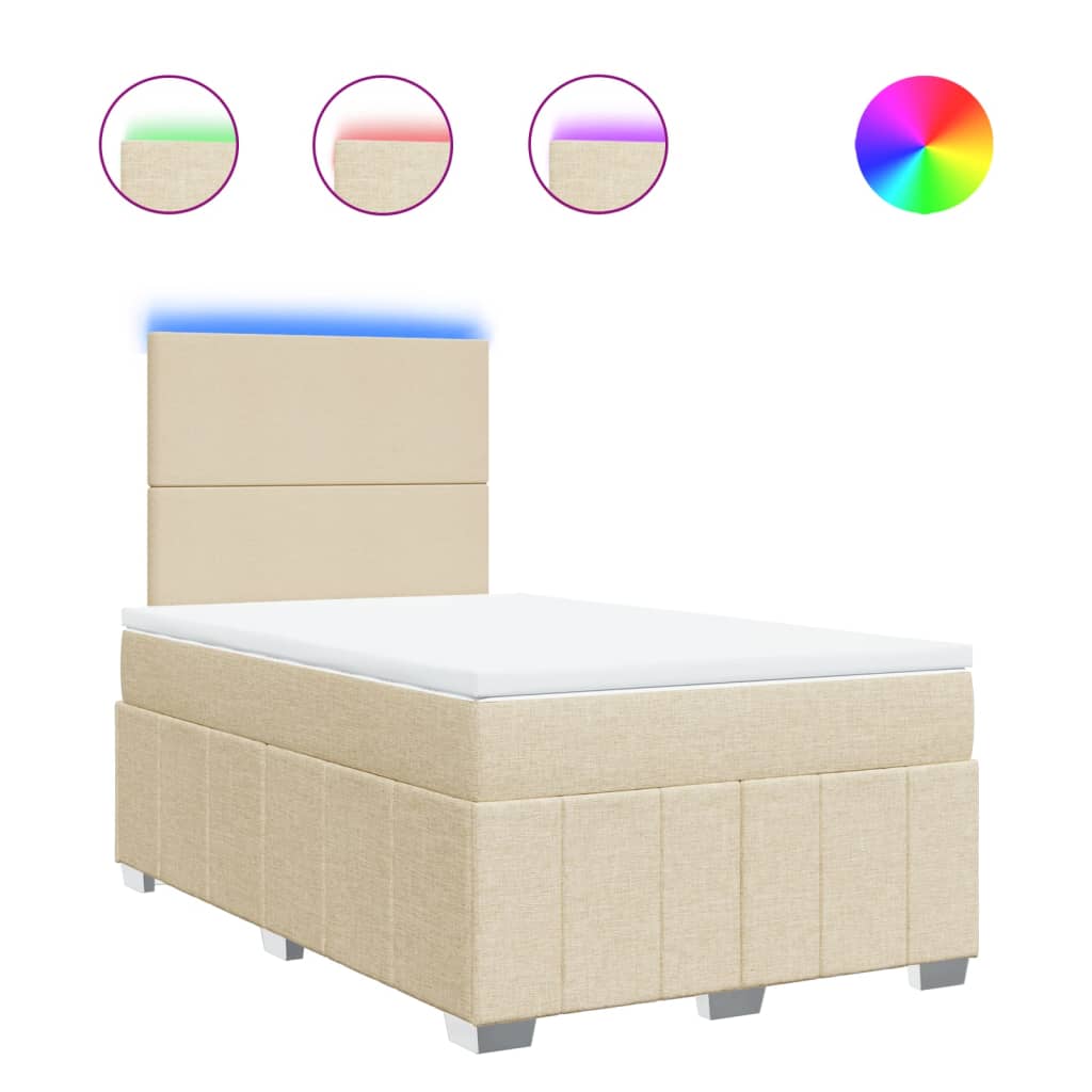 Krevet box spring s madracem krem 120 x 190 cm od tkanine