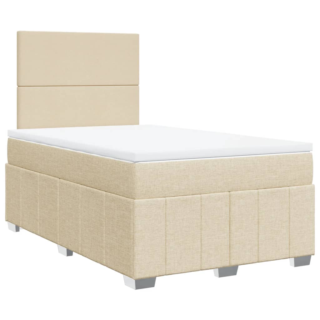 Krevet box spring s madracem krem 120 x 190 cm od tkanine