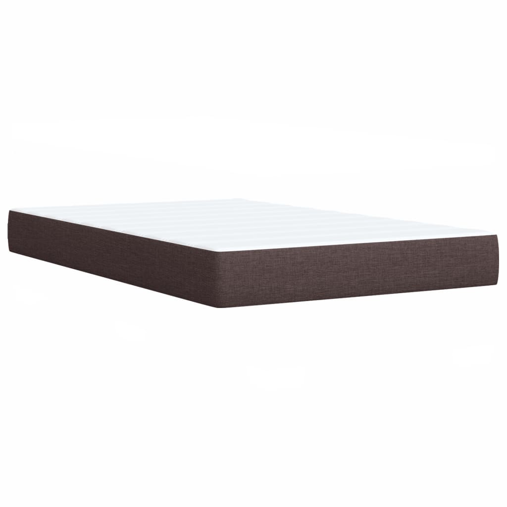 Krevet box spring s madracem tamnosmeđi 120 x 190 cm od tkanine