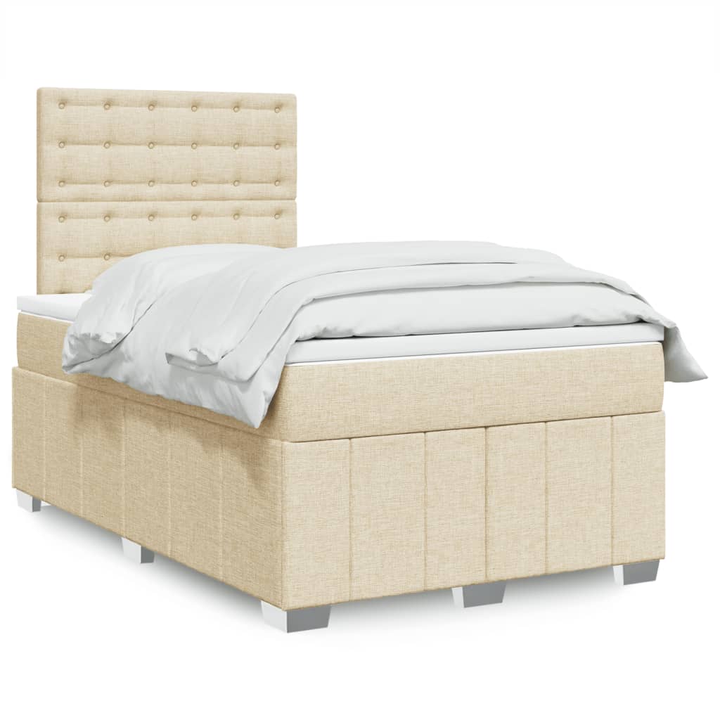 Krevet box spring s madracem krem 120 x 190 cm od tkanine