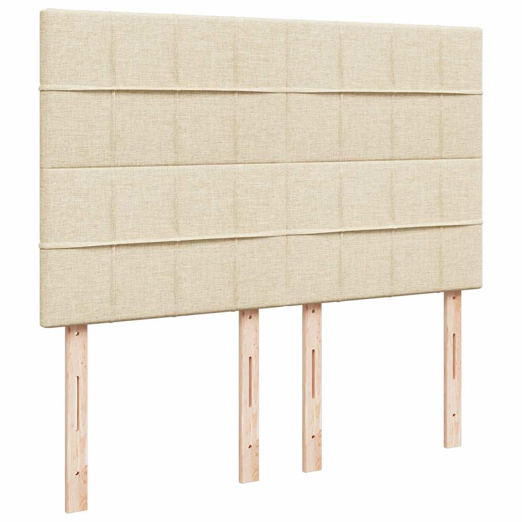 Krevet s oprugama i madracem krem 140 x 190 cm od tkanine