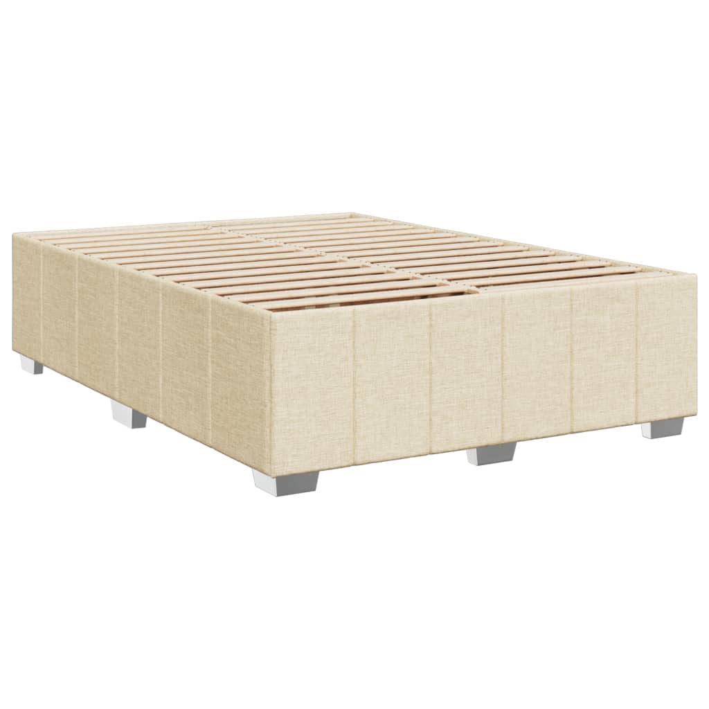 Krevet s oprugama i madracem krem 140x200 cm od tkanine