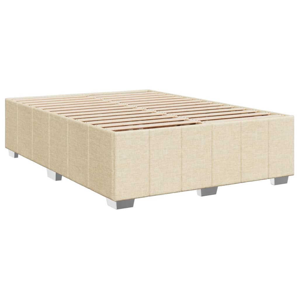 Krevet s oprugama i madracem krem 140x200 cm od tkanine