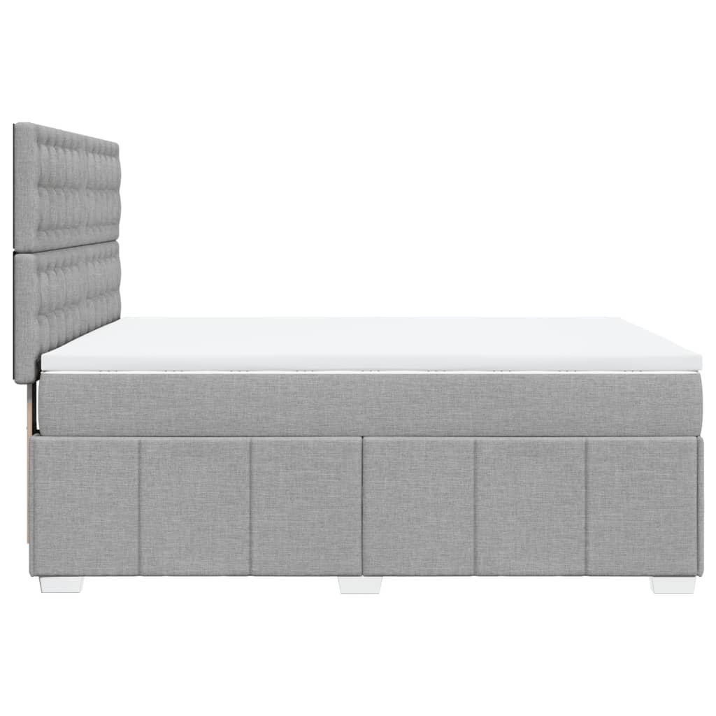 Krevet box spring s madracem svjetlosivi 140x200 cm od tkanine