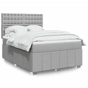 Krevet box spring s madracem svjetlosivi 140x200 cm od tkanine