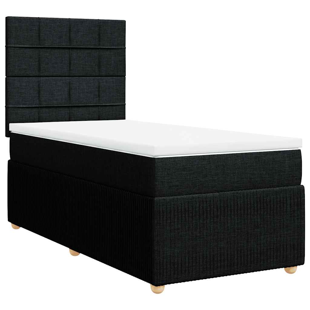 Box spring krevet s madracem crni 80 x 200 cm od tkanine