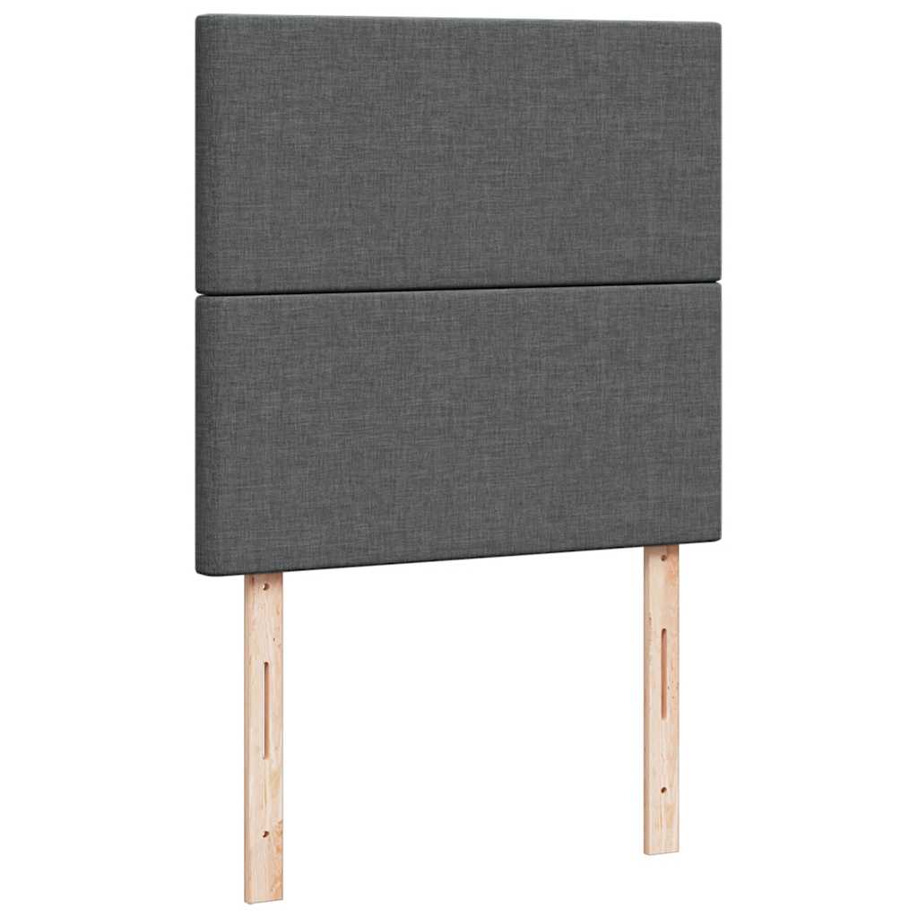 Krevet s oprugama i madracem tamnosivi 90 x 190 cm od tkanine