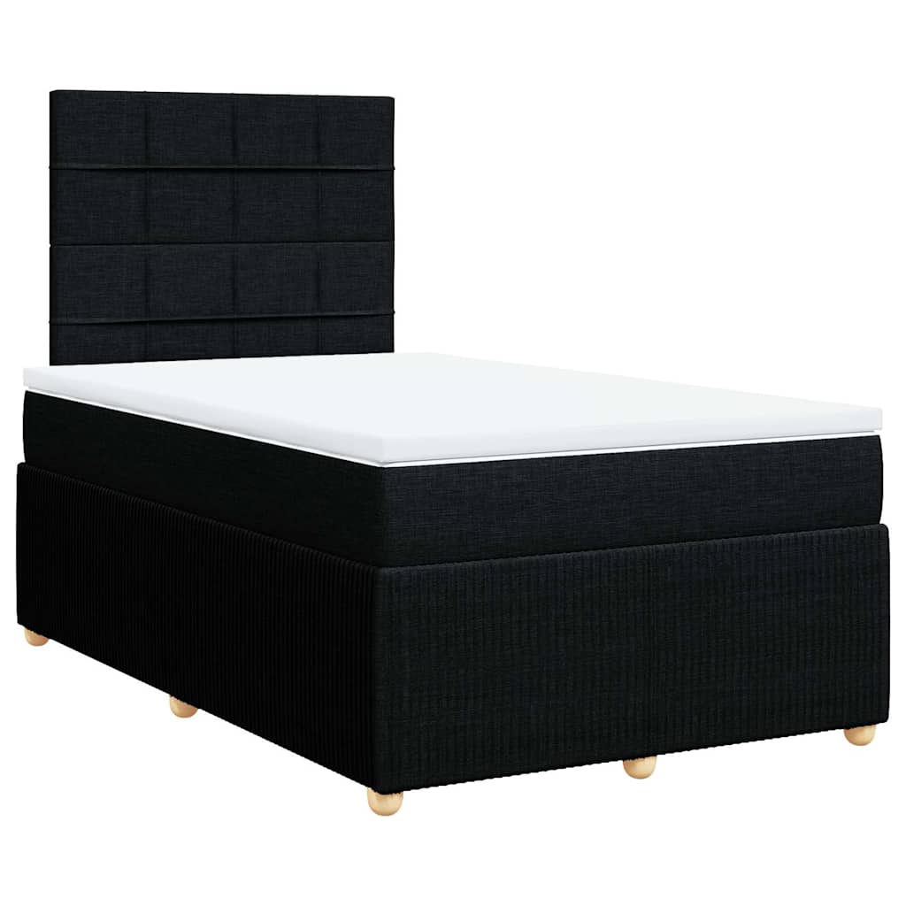 Krevet box spring s madracem crni 120 x 190 cm od tkanine