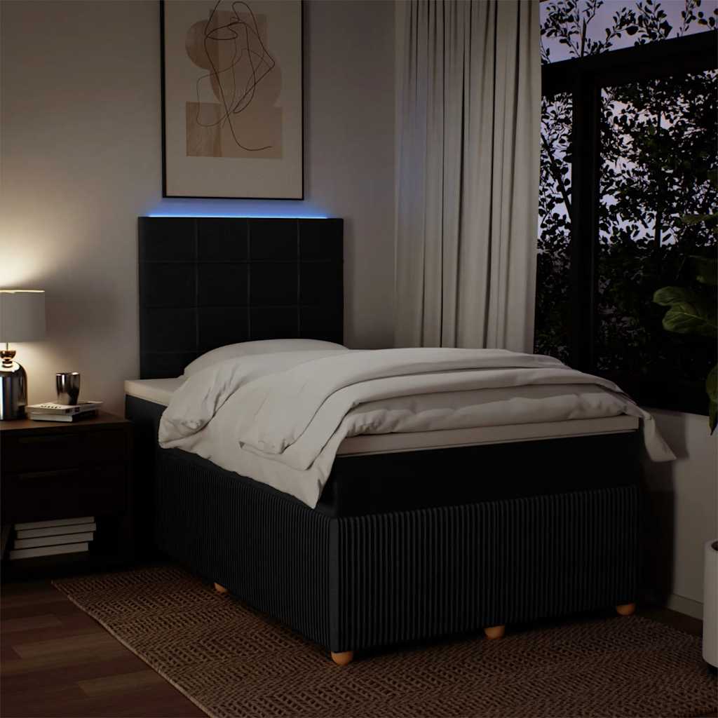 Krevet box spring s madracem crni 120 x 190 cm od tkanine