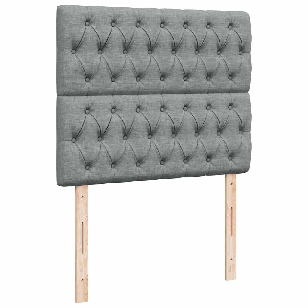 Krevet s oprugama i madracem svjetlosivi 120x190 cm od tkanine