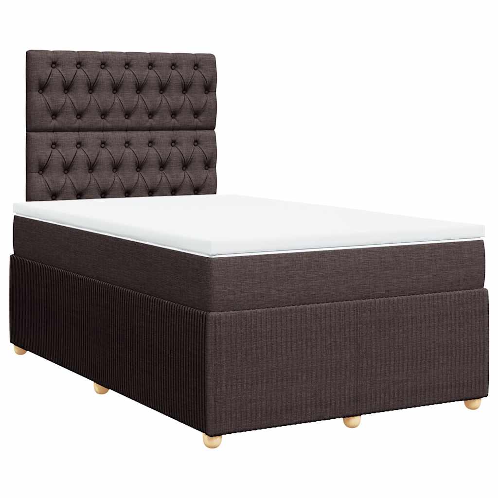 Krevet box spring s madracem tamnosmeđi 120 x 190 cm od tkanine