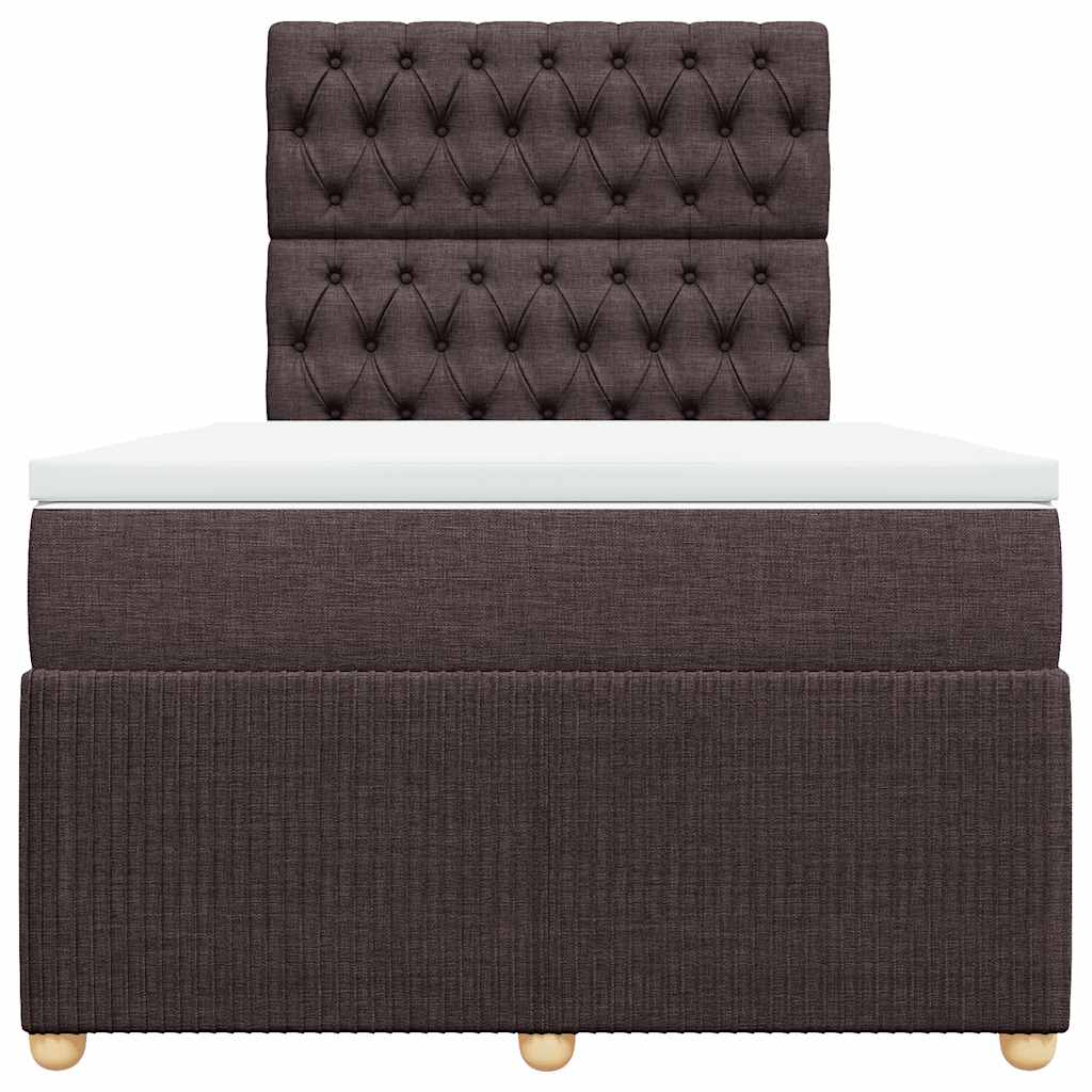 Krevet box spring s madracem tamnosmeđi 120 x 190 cm od tkanine