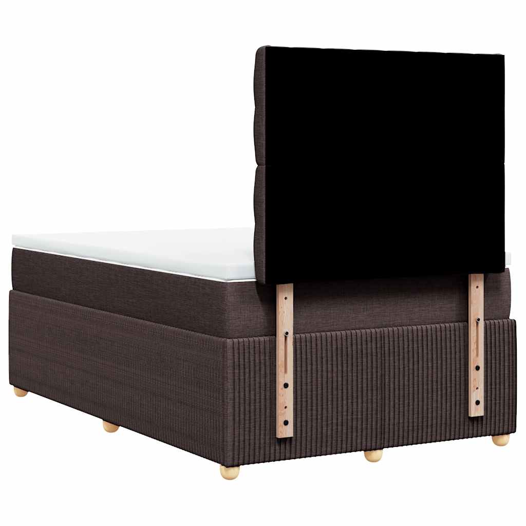 Krevet box spring s madracem tamnosmeđi 120 x 190 cm od tkanine