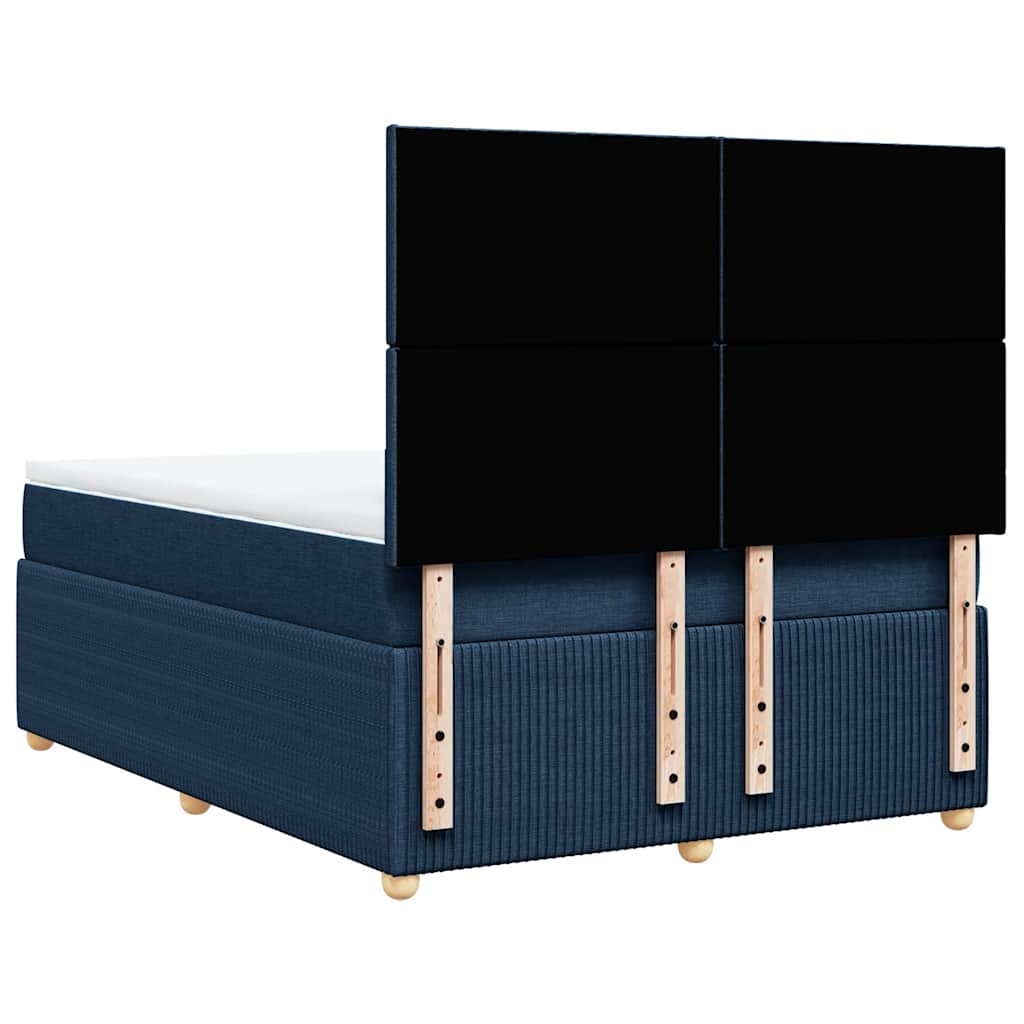 Krevet s oprugama i madracem plavi 140 x 190 cm od tkanine