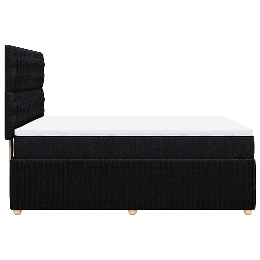 Krevet s oprugama i madracem crni 140 x 190 cm od tkanine