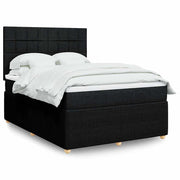 Krevet s oprugama i madracem crni 140x200 cm od tkanine