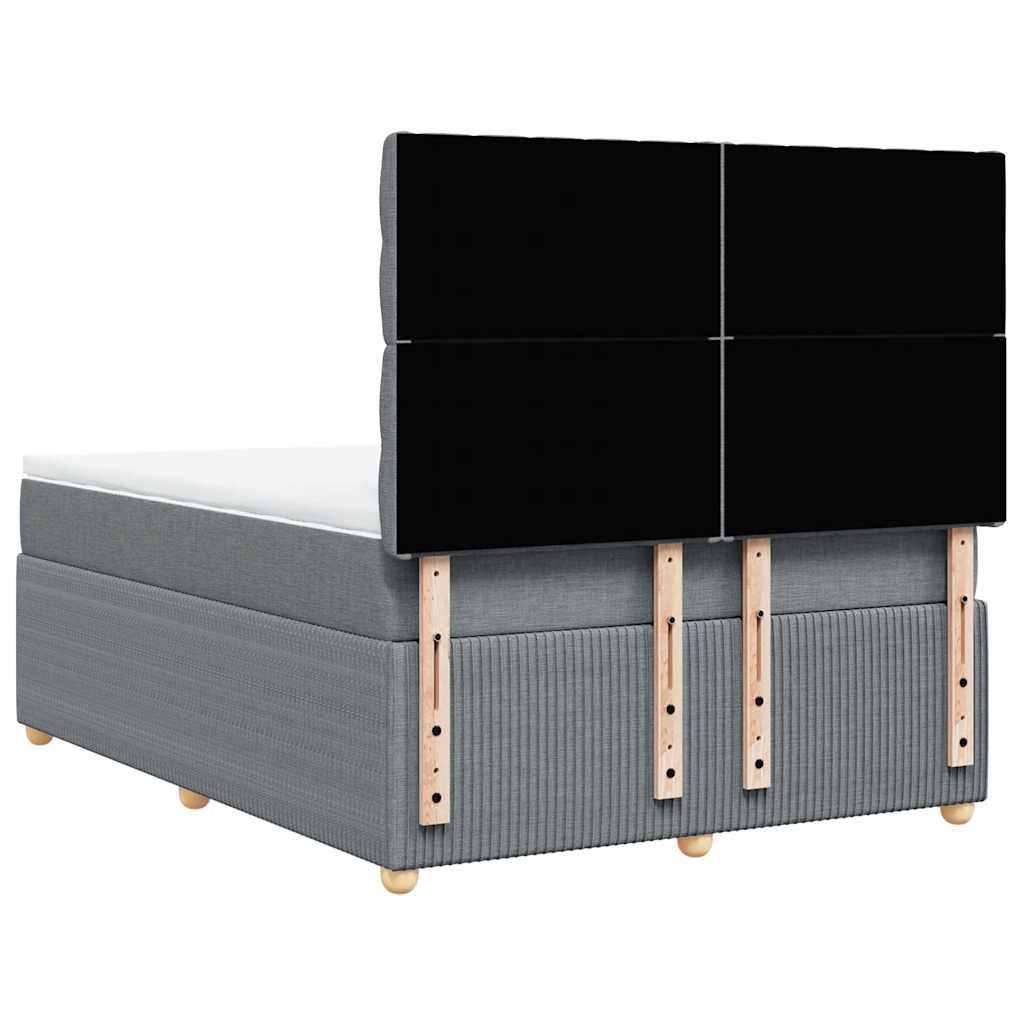 Krevet box spring s madracem svjetlosivi 140x200 cm od tkanine