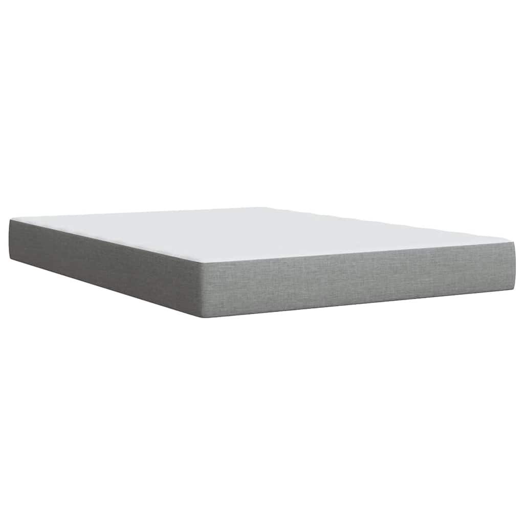 Krevet box spring s madracem svjetlosivi 140x200 cm od tkanine