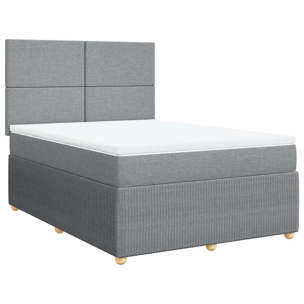 Krevet box spring s madracem svjetlosiva 160x200 cm tkanina