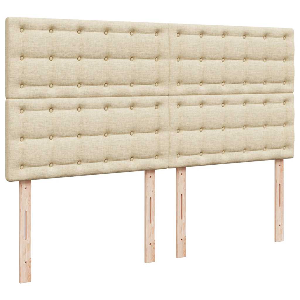 Krevet s oprugama i madracem krem 180x200 cm od tkanine