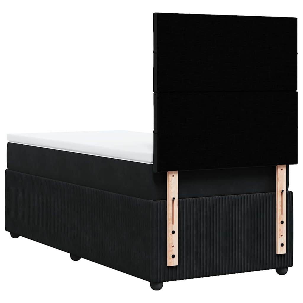 Box spring krevet s madracem crni 80 x 200 cm baršunasti