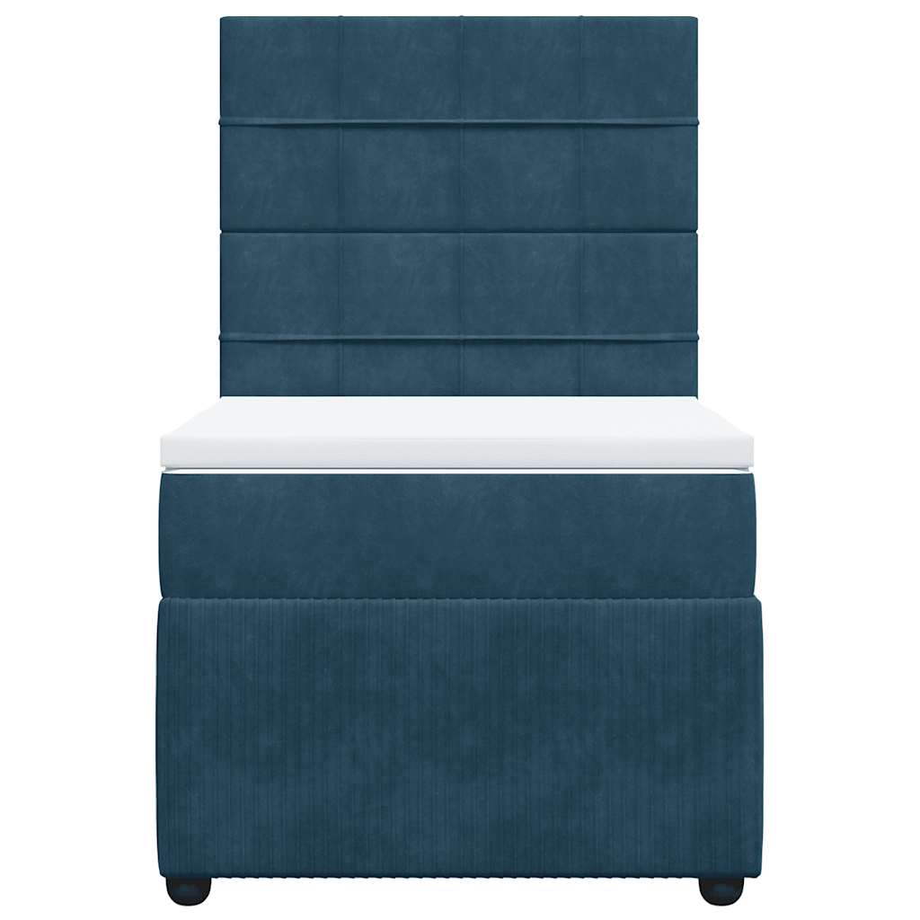 Box spring krevet s madracem plavi 80 x 200 cm baršunasti