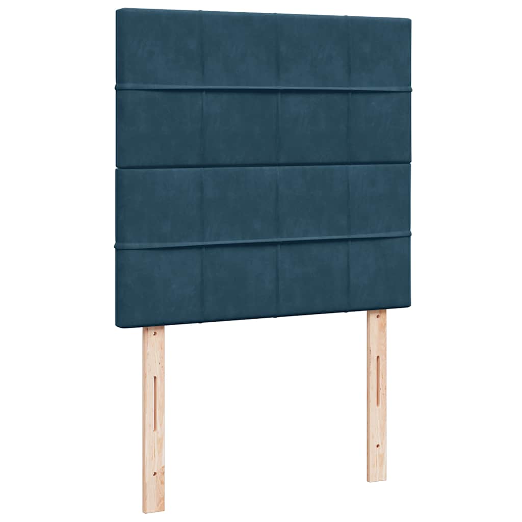Box spring krevet s madracem plavi 80 x 200 cm baršunasti