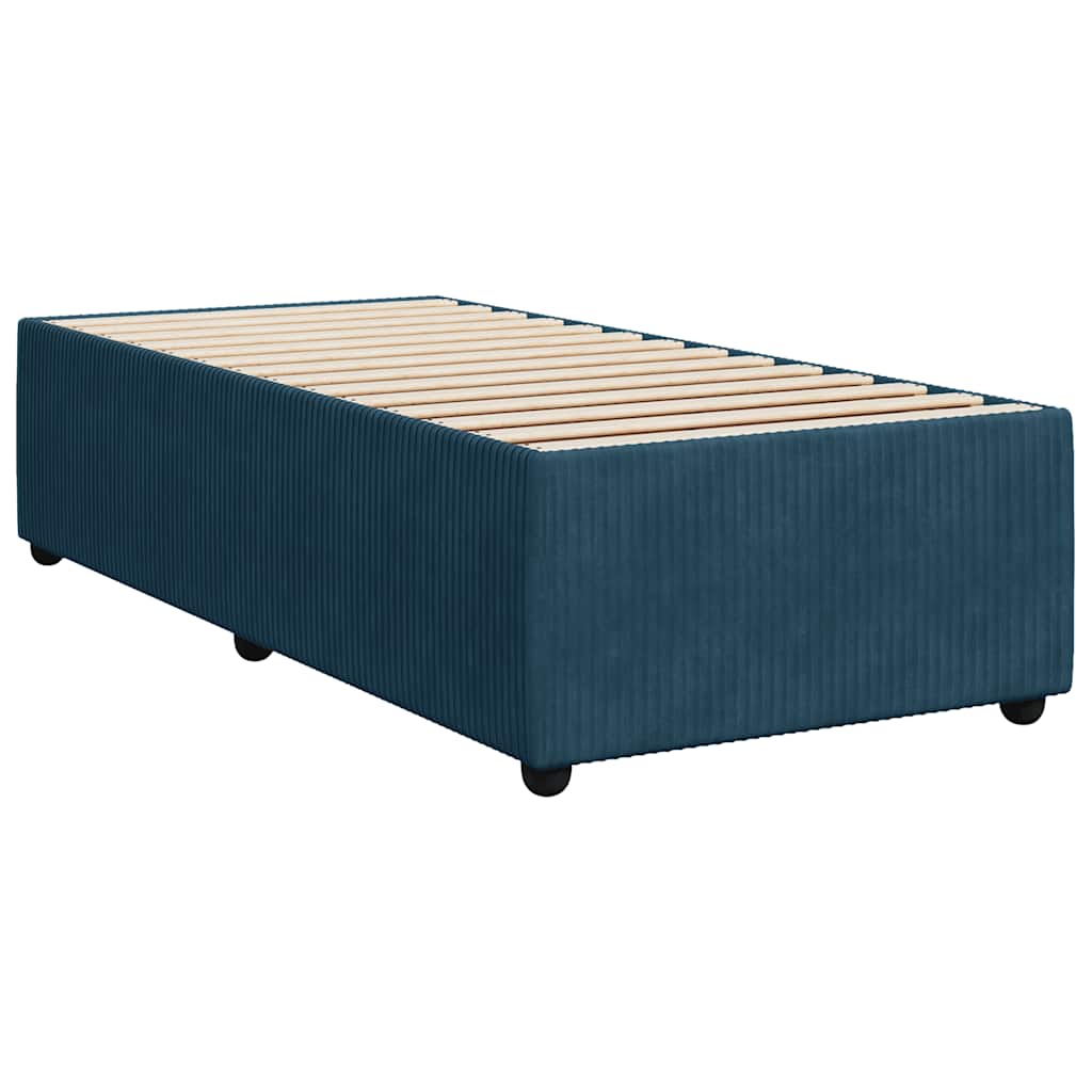 Box spring krevet s madracem plavi 80 x 200 cm baršunasti