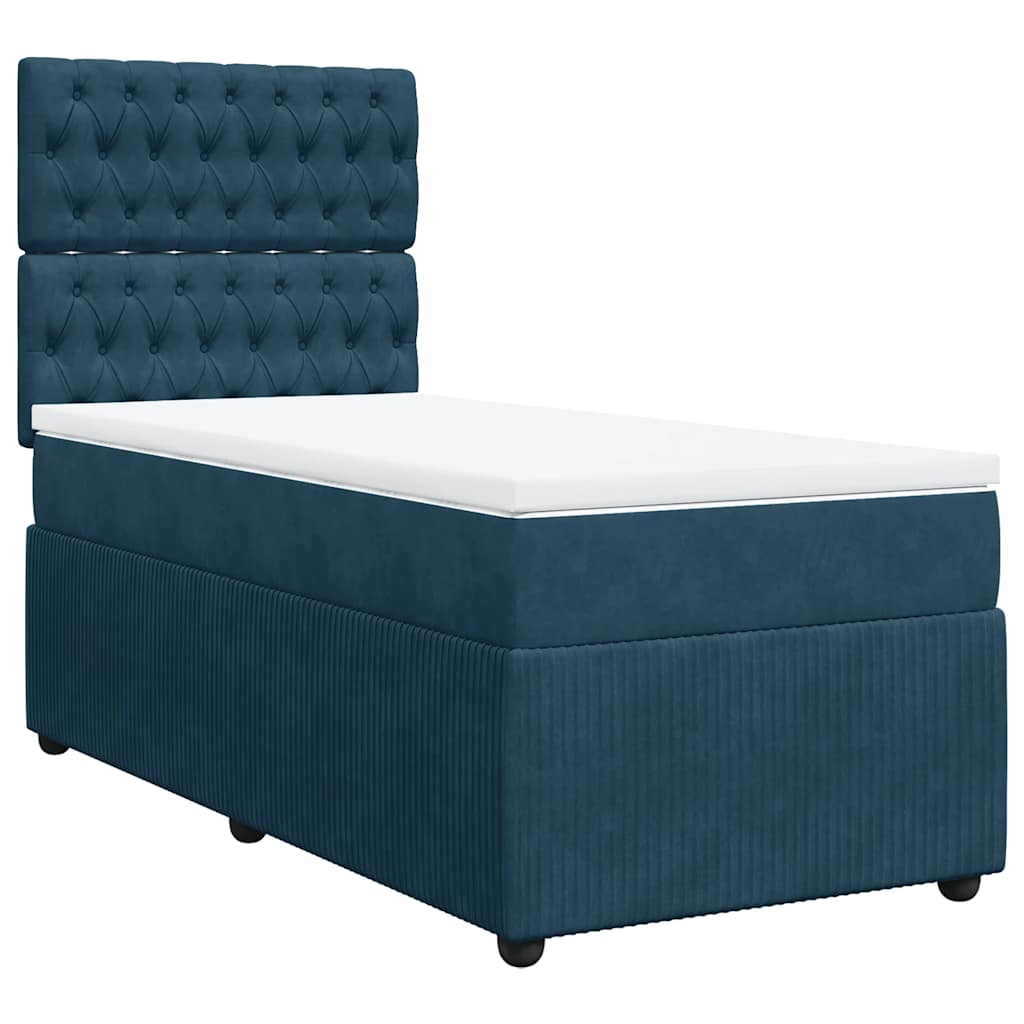 Box spring krevet s madracem plavi 80 x 200 cm baršunasti