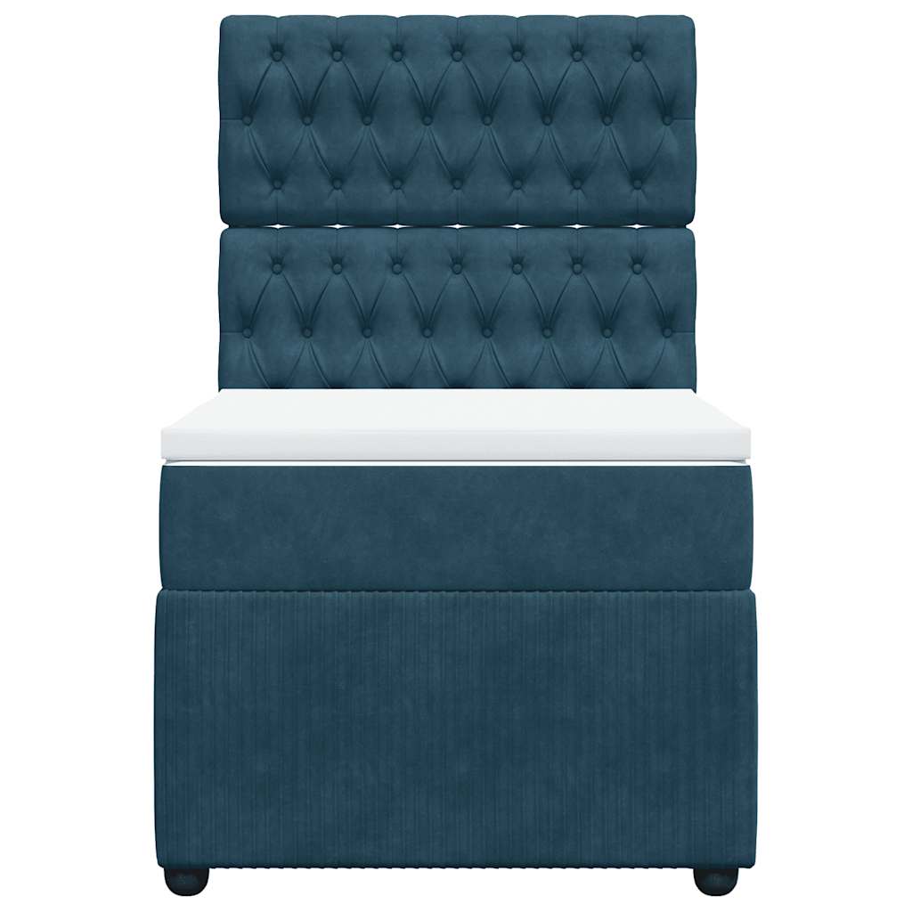 Box spring krevet s madracem plavi 80 x 200 cm baršunasti