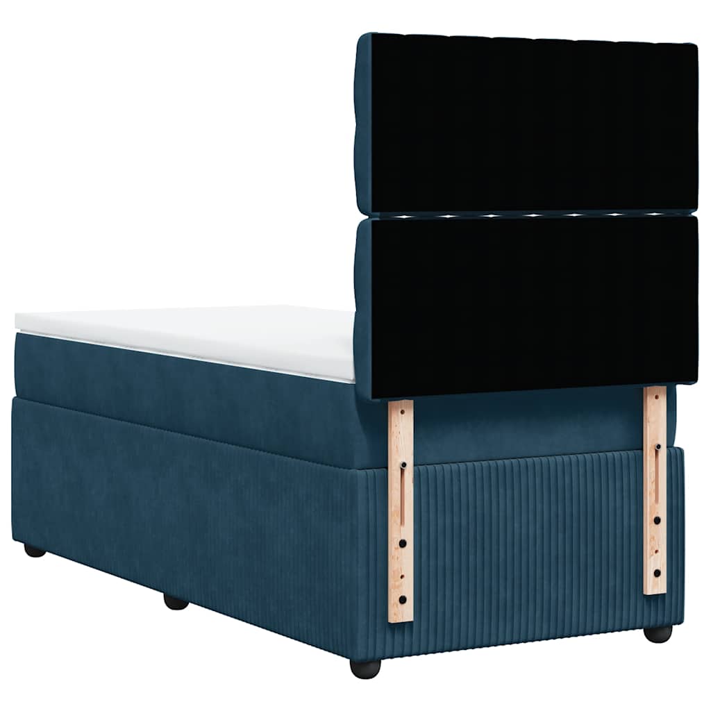 Box spring krevet s madracem plavi 80 x 200 cm baršunasti