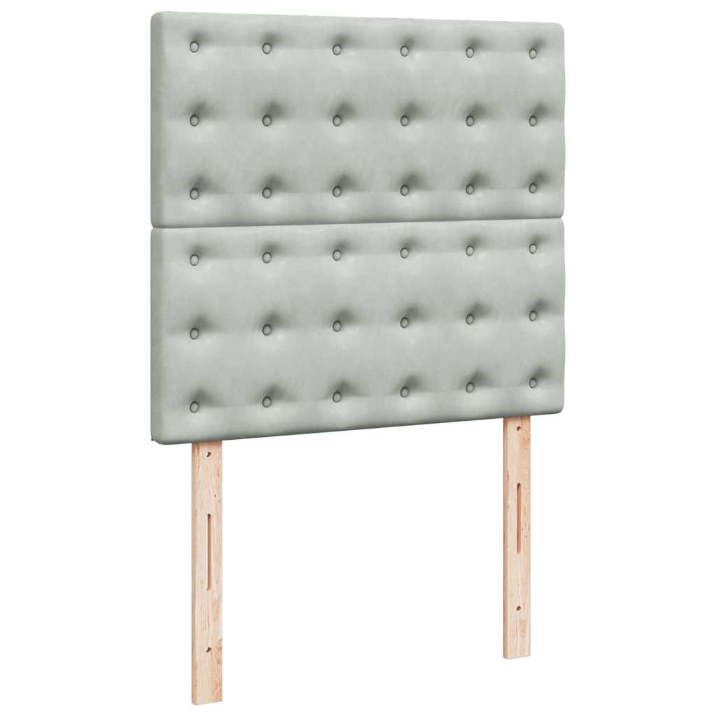 Box spring krevet s madracem svjetlosivi 80 x 200 cm baršunasti