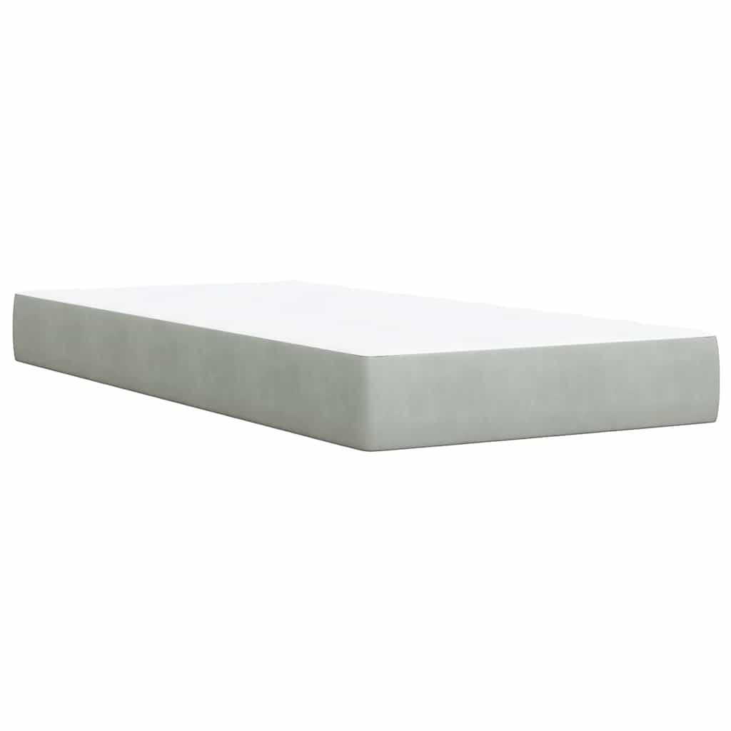 Box spring krevet s madracem svjetlosivi 80 x 200 cm baršunasti