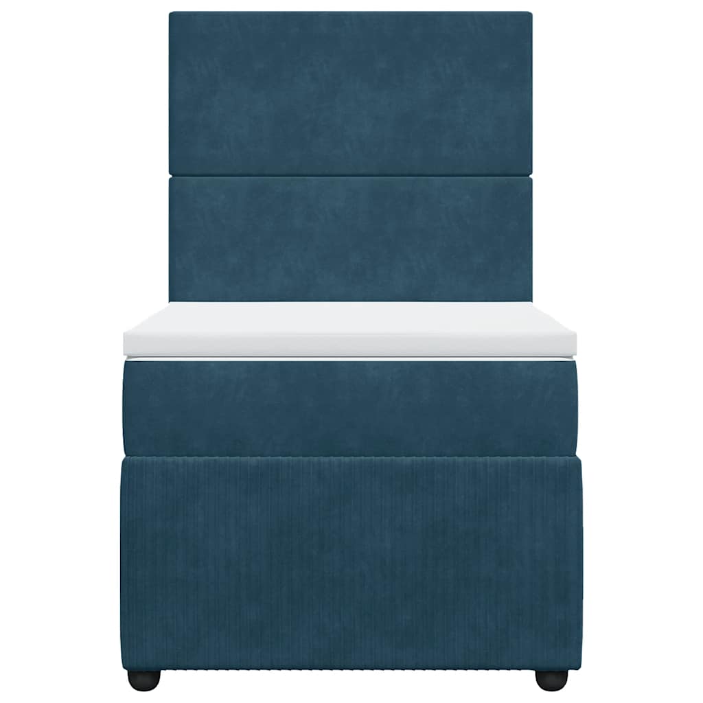 Box spring krevet s madracem plavi 90x190 cm baršunasti