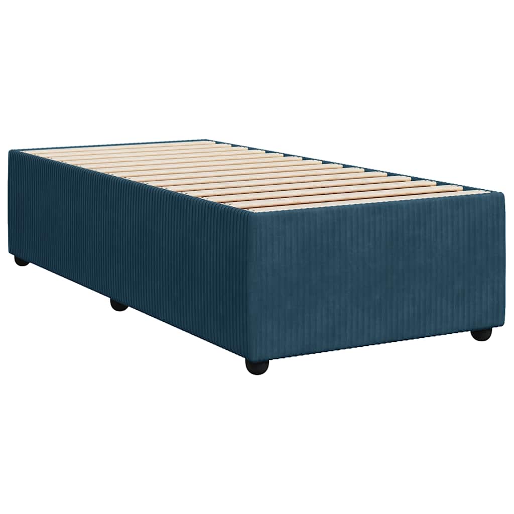 Box spring krevet s madracem plavi 90x190 cm baršunasti