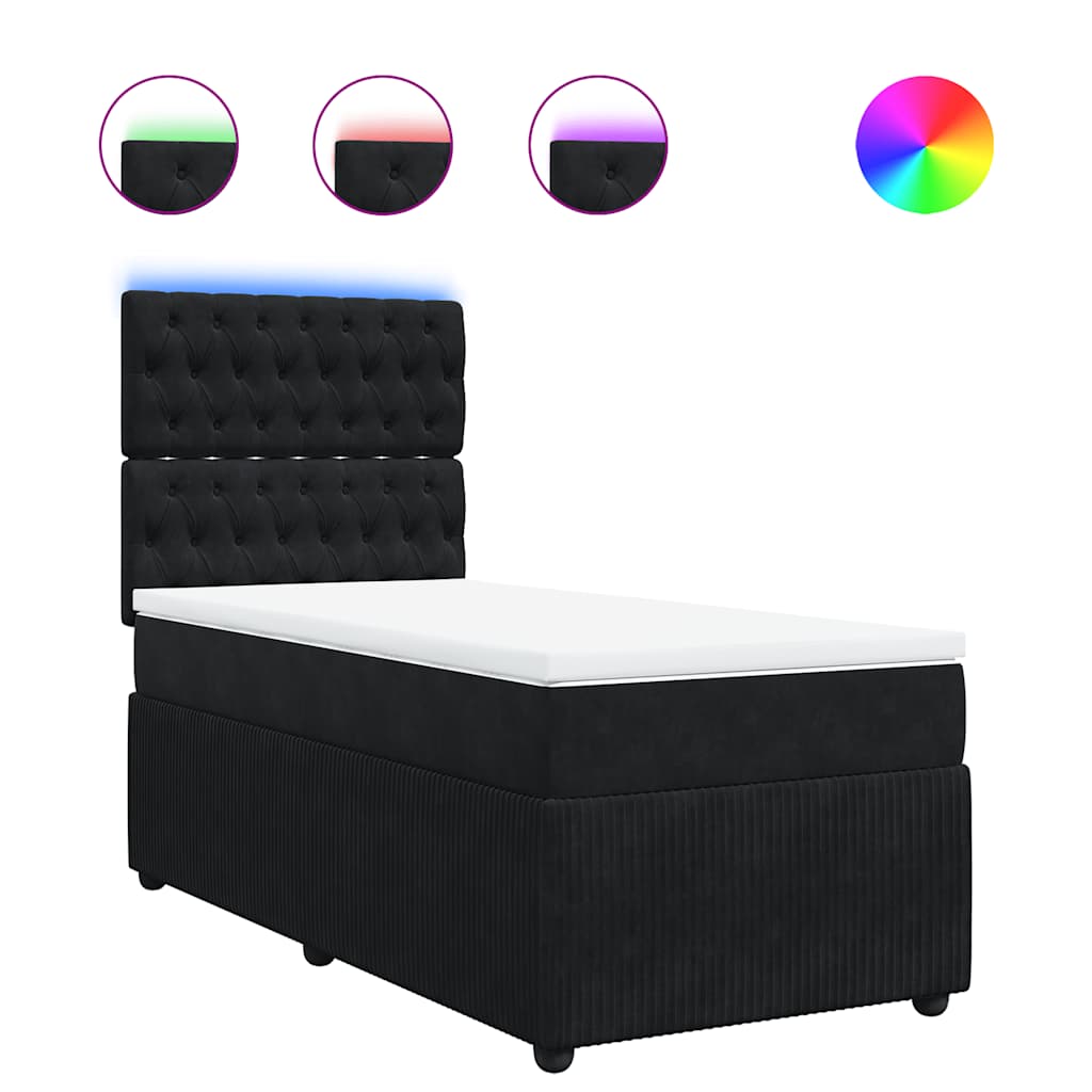 Box spring krevet s madracem crni 90x190 cm baršunasti