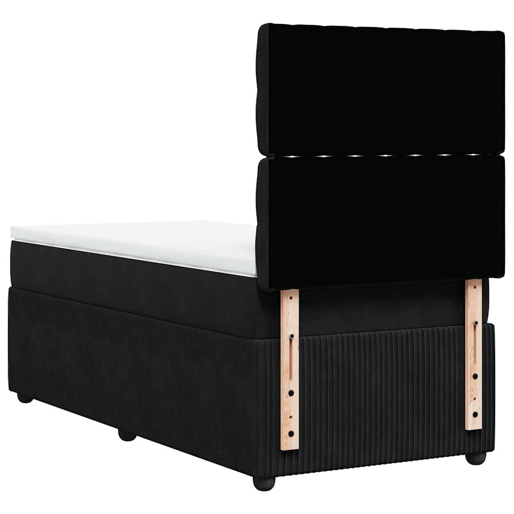Box spring krevet s madracem crni 90x190 cm baršunasti