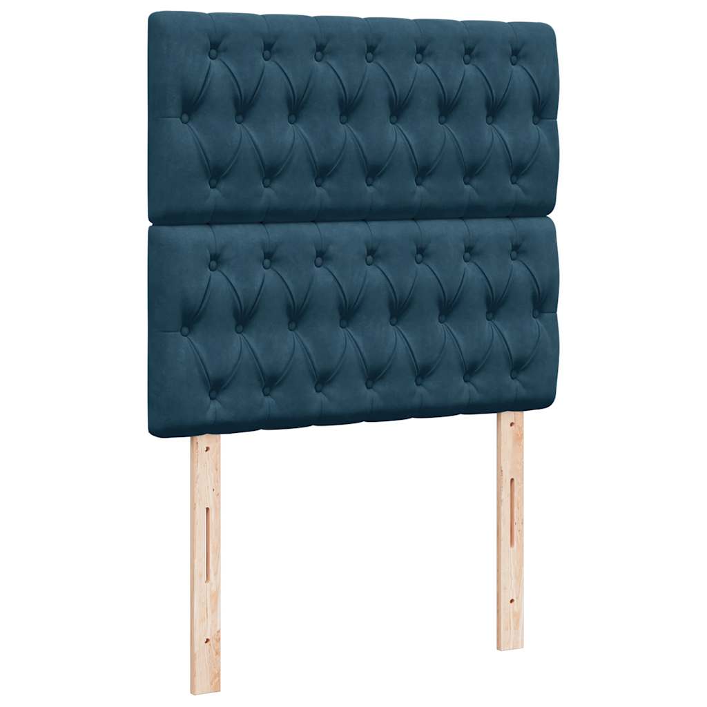 Box spring krevet s madracem plavi 90x190 cm baršunasti