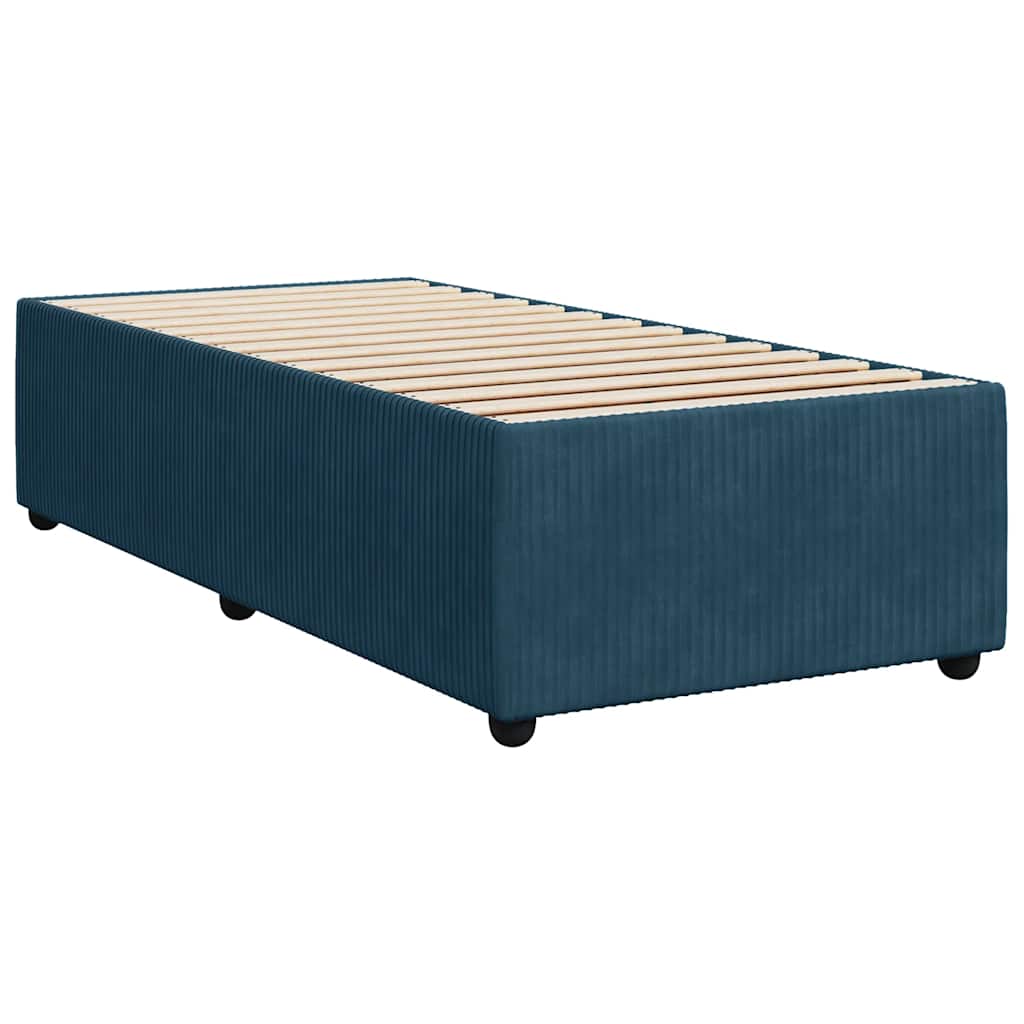 Box spring krevet s madracem plavi 90x190 cm baršunasti